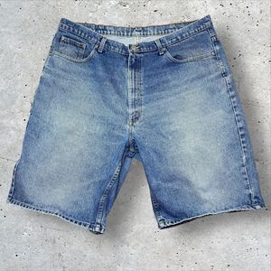 Polo Ralph Lauren Jeans Co Mens 40 Blue Denim Shorts Banner Short Flag Baggy Y2K